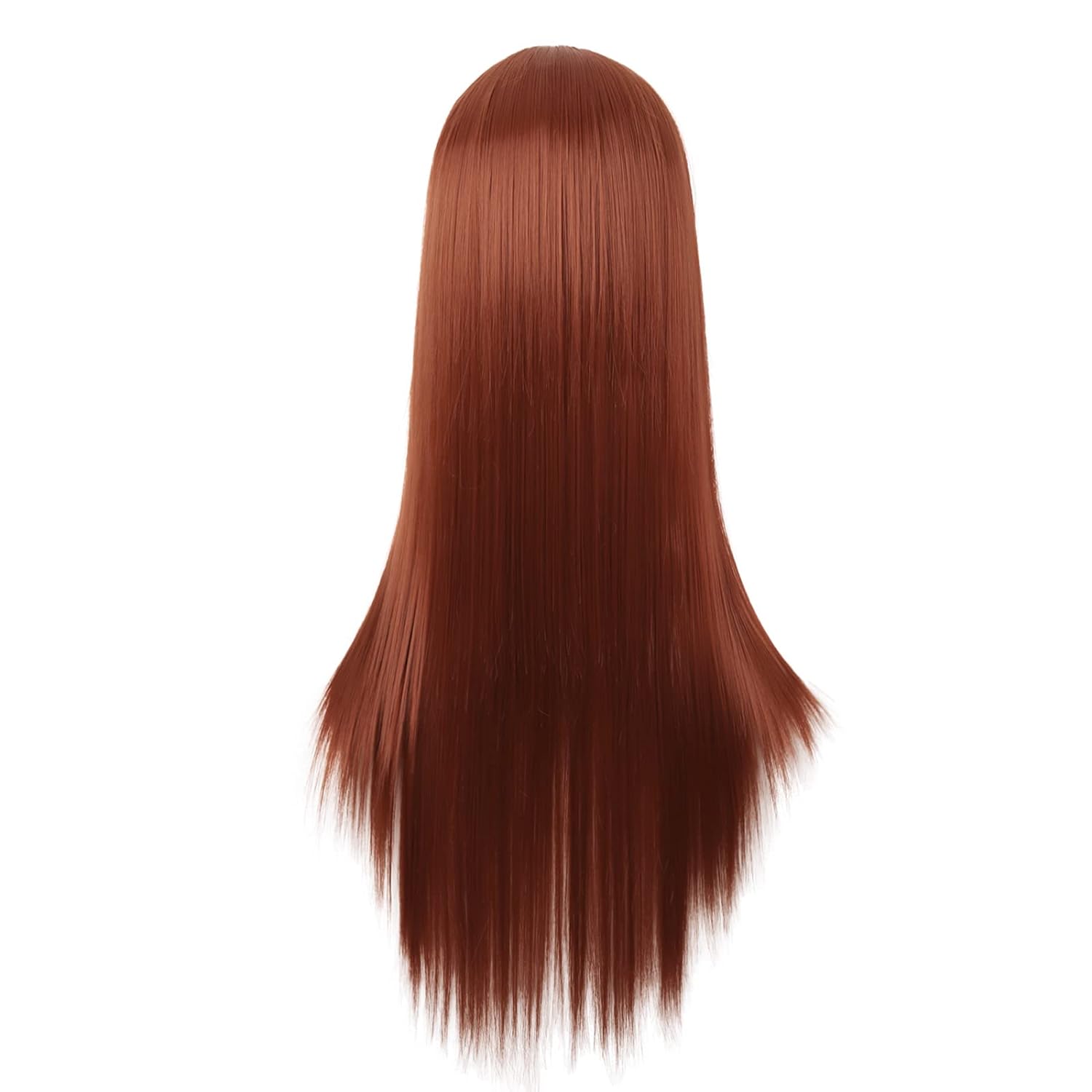MapofBeauty 28 Inch/70 cm Women Special Long Straight Part Bangs Synthetic Wig (Ginger Orange) - Image 4