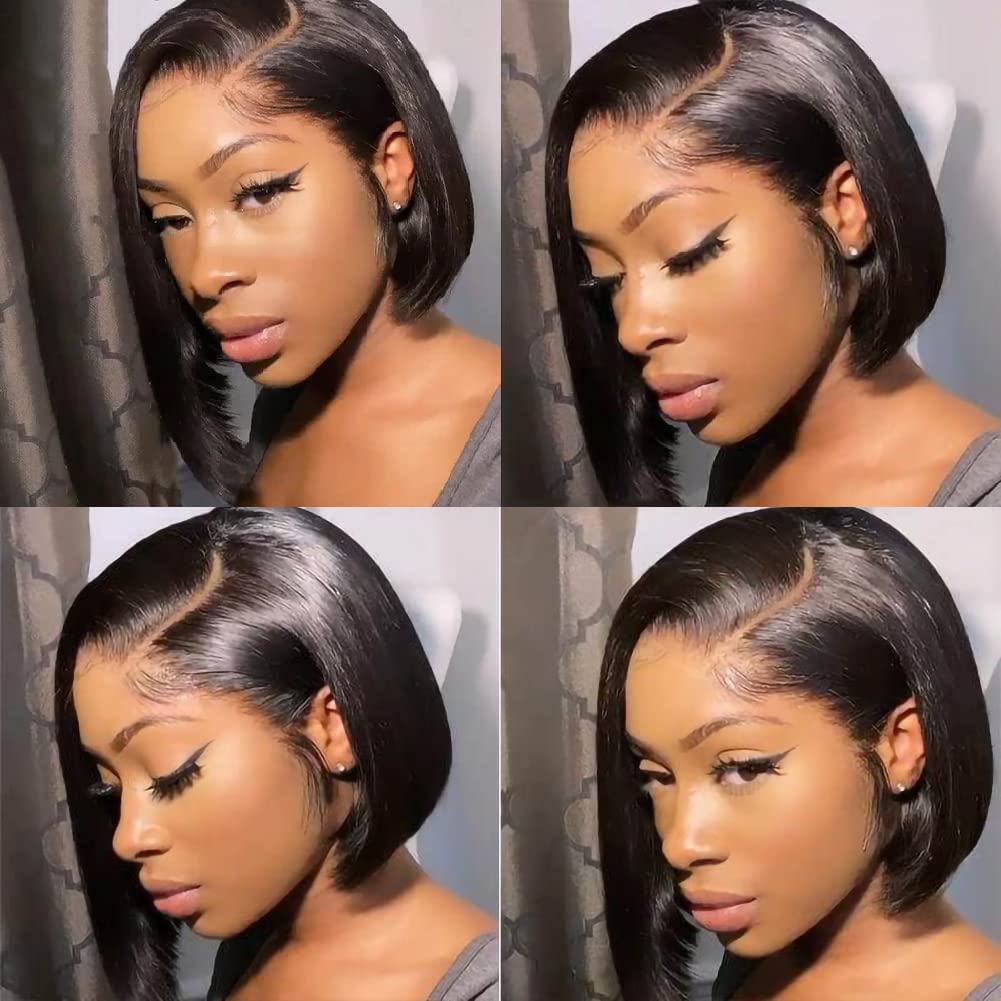 UCUVIC Bob Wig Human Hair 13x4 HD Lace Front BOB Wigs for Black Women Human Hair Glueless Wigs Human Hair Pre Plucked Pre Cut 180% Density 10 Inch - Image 5