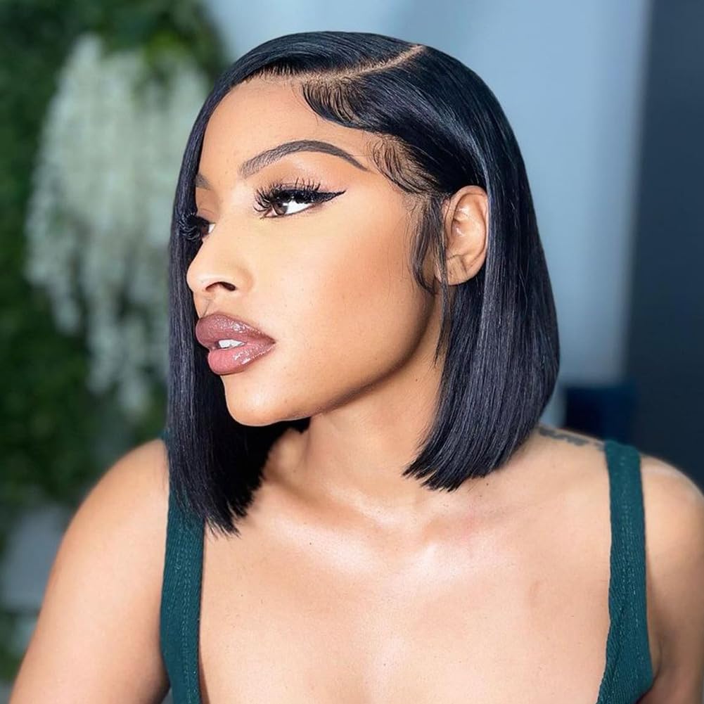 UCUVIC Bob Wig Human Hair 13x4 HD Lace Front BOB Wigs for Black Women Human Hair Glueless Wigs Human Hair Pre Plucked Pre Cut 180% Density 10 Inch - Image 7