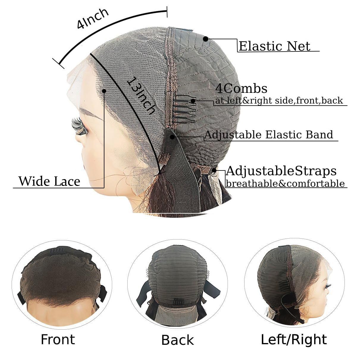 SENSAIRUITE Body Wave Lace Front Wigs Human Hair Wide Lace 180 Density Human Hair Wigs 13x4 Human Hair Lace Front Wigs Pre Plucked With Baby Hair 20 Inches Natural Color - Image 4