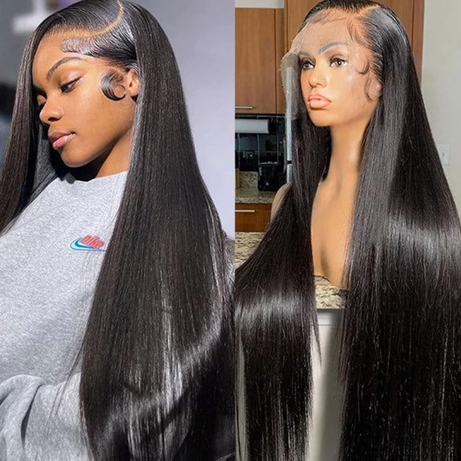 Lemoda 30Inch 13x6 SKINLIKE Real HD Lace Wigs 180% Density 12A Brazilian Straight Virgin Human Hair Lace Frontal Wigs Invisible 0.1mm Ultra-thin Frayed Ends Lace Front Wig Pre Plucked Tiny Knots - Image 3