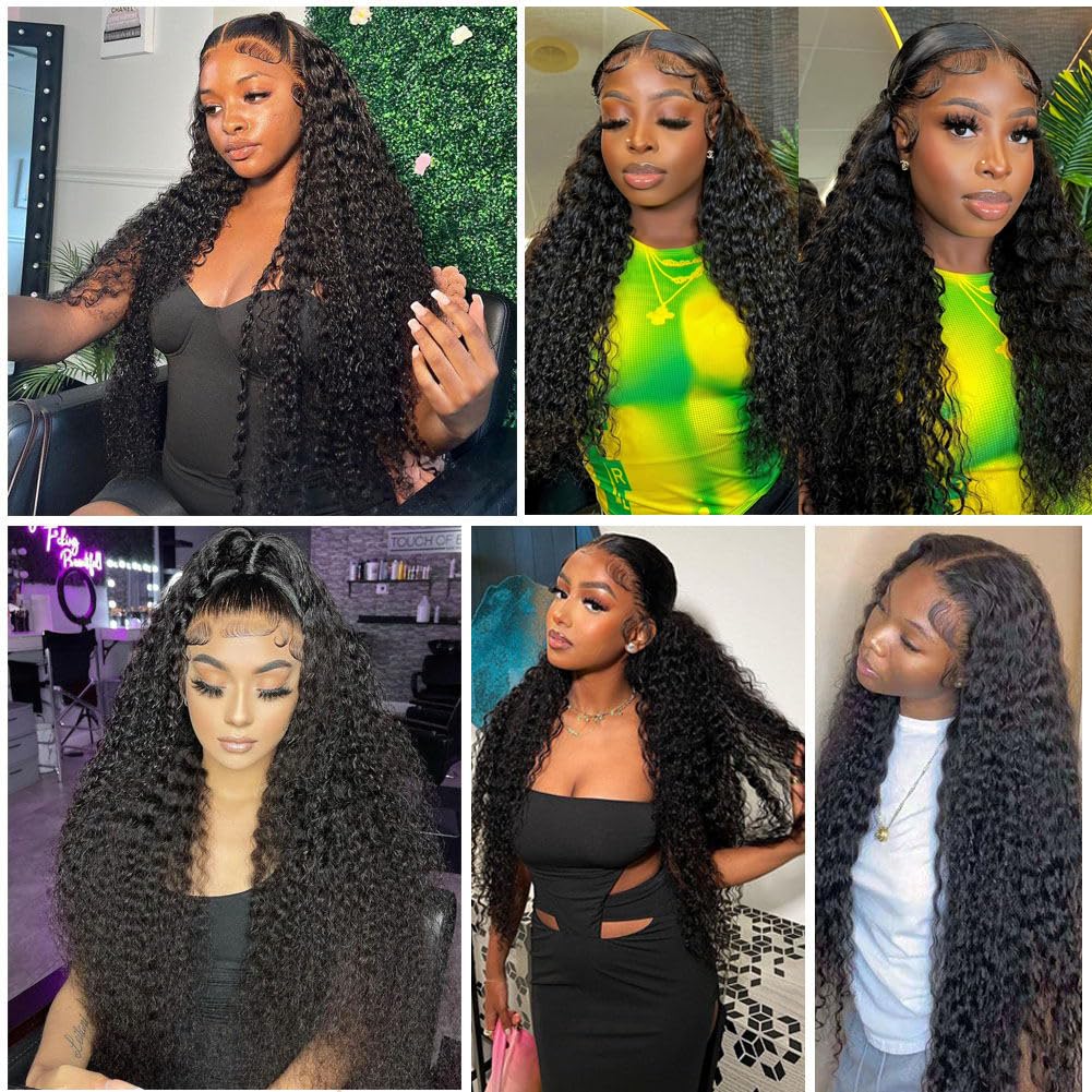 bangjazz 13x4 Deep Wave Lace Front Wigs Human Hair 180% Density Deep Wave Frontal Wigs Human Hair HD Lace 26 Inch Curly Wigs for Black Women Pre Plucked with Baby Hair Curly Lace Front Wig Human Hair - Image 7