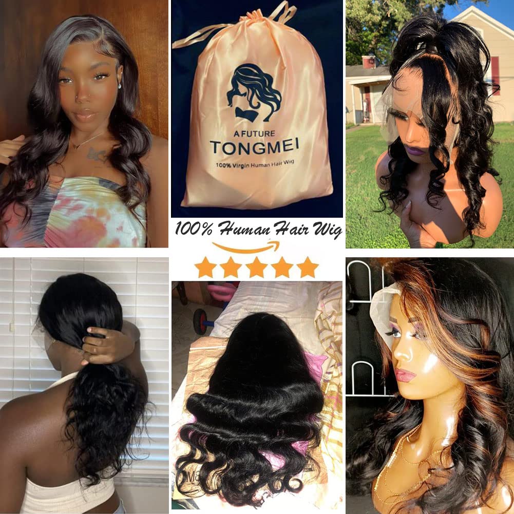 Body Wave Lace Front Wigs Human Hair Pre Plucked 13x4 HD Transparent Lace Frontal Wig with Baby Hair 180% Density Brazilian Virgin Human Hair Lace Front Wigs for Women Natural Black 22inch - Image 6