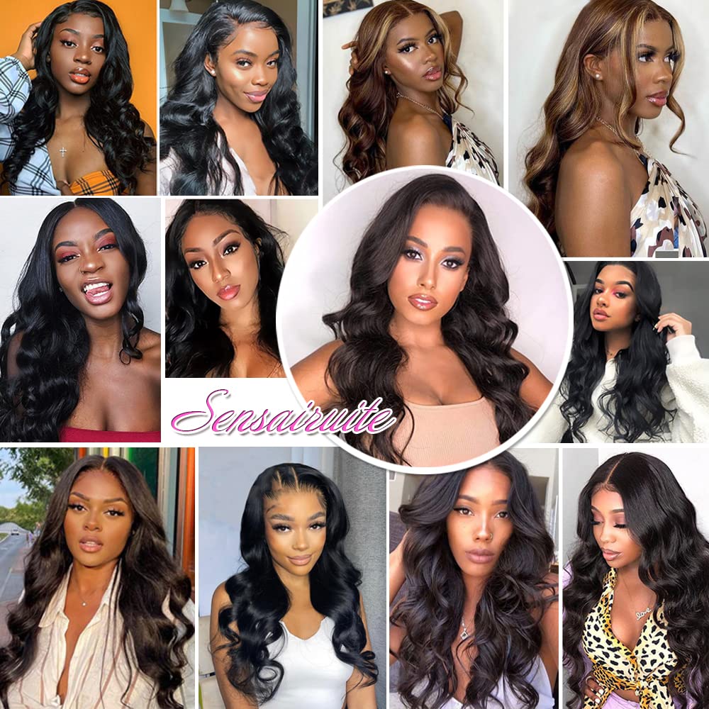 SENSAIRUITE Body Wave Lace Front Wigs Human Hair Wide Lace 180 Density Human Hair Wigs 13x4 Human Hair Lace Front Wigs Pre Plucked With Baby Hair 20 Inches Natural Color - Image 7