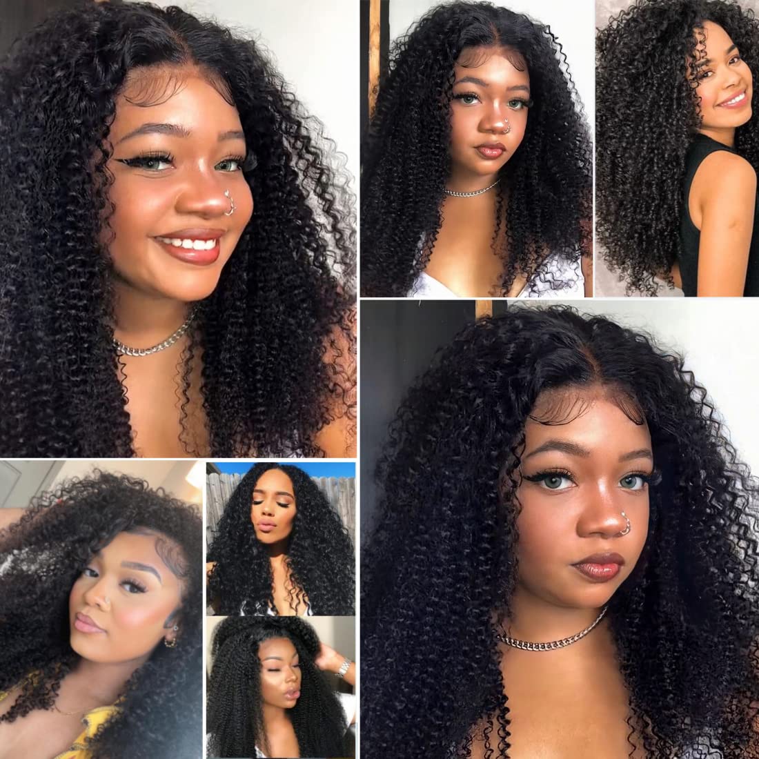Ladoux 13x6 Lace Front Kinky Curly Wig HD Transparent Kinky Curly Frontal Closure Human Hair Wigs for Women 20Inch 180% Density Glueless Wig Pre Plucked With Baby Hair - Image 9