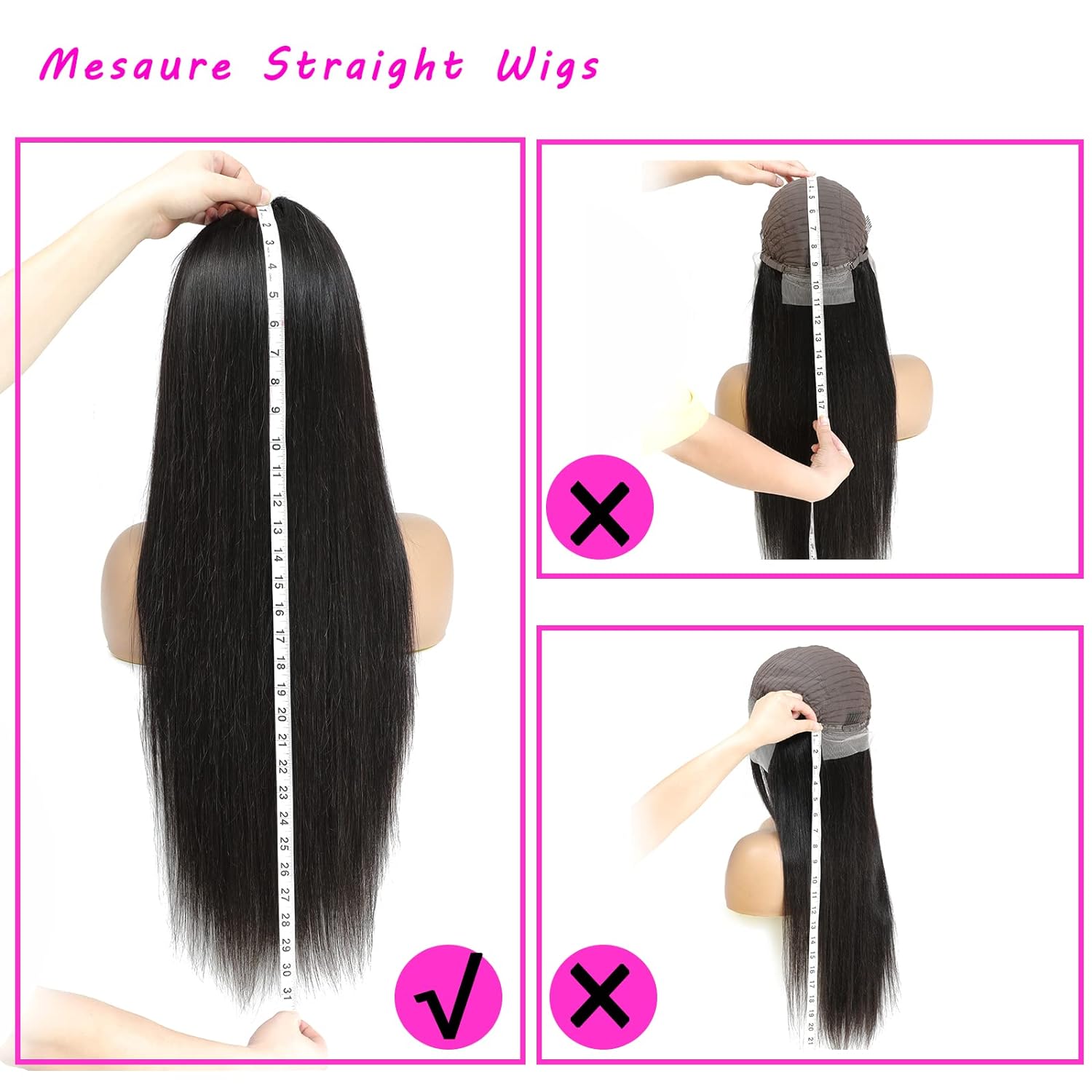 Straight Lace Front Wigs Human Hair 13x4 HD Transparent Lace Front Human Hair Wigs for Black Women Glueless Brazilian Virgin Hair Lace Frontal Wig 180% Density Pre Plucked with Baby Hair Hairline - Image 5