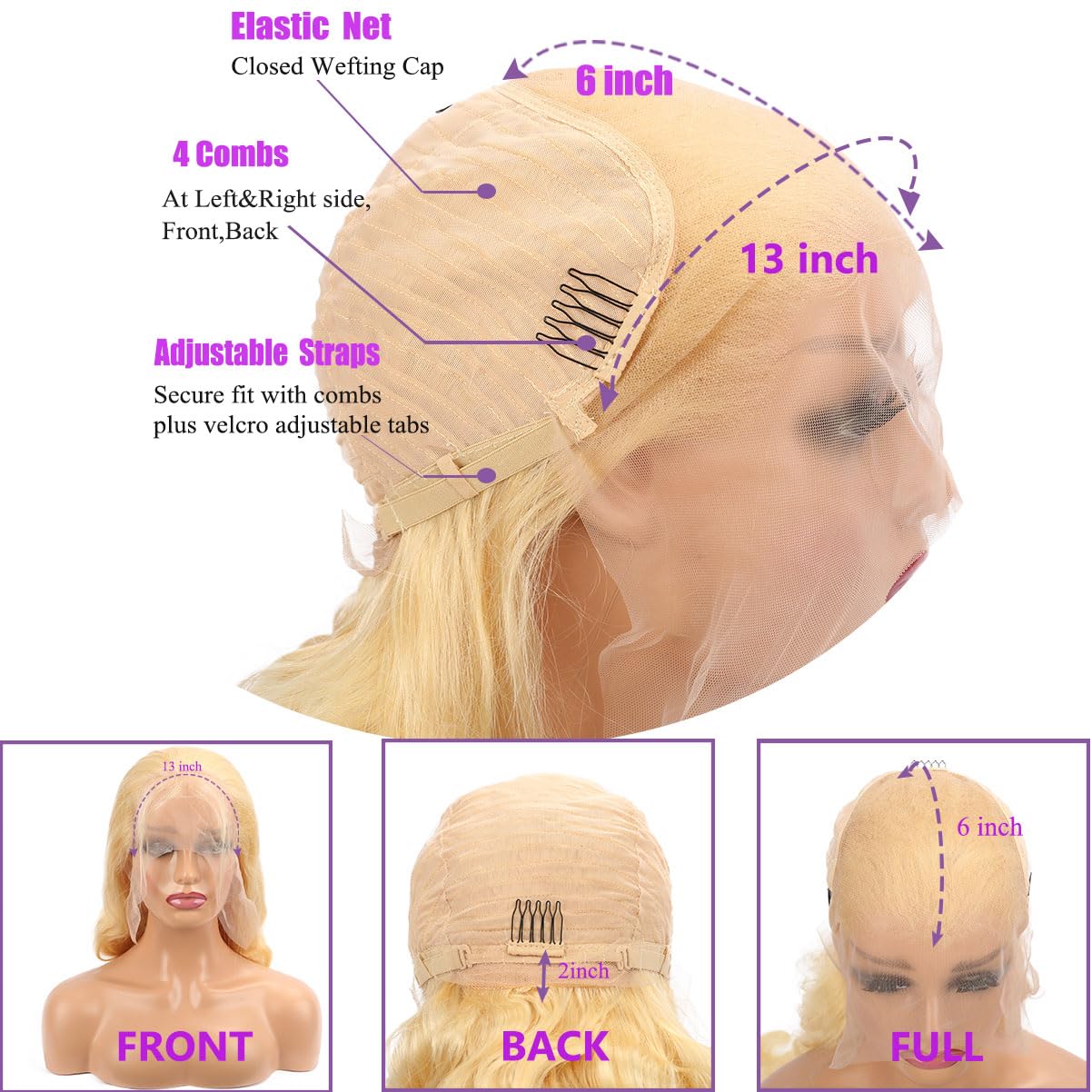 30 Inch 613 Blonde Wig Human Hair 180% Density 13x6 Body Wave Lace Front Wigs Human Hair Glueless Wigs Human Hair Pre Plucked With Baby Hair (30 inch, 613 Blonde Wig) - Image 3