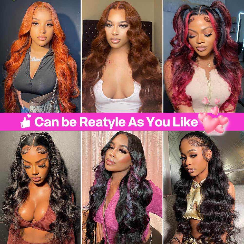 28 inch 13x5 HD Full Lace Front Wigs Human Hair Pre Plucked With Baby Hair 180 Density Body Wave Wigs For Women Natural Frontal Wig - Image 6