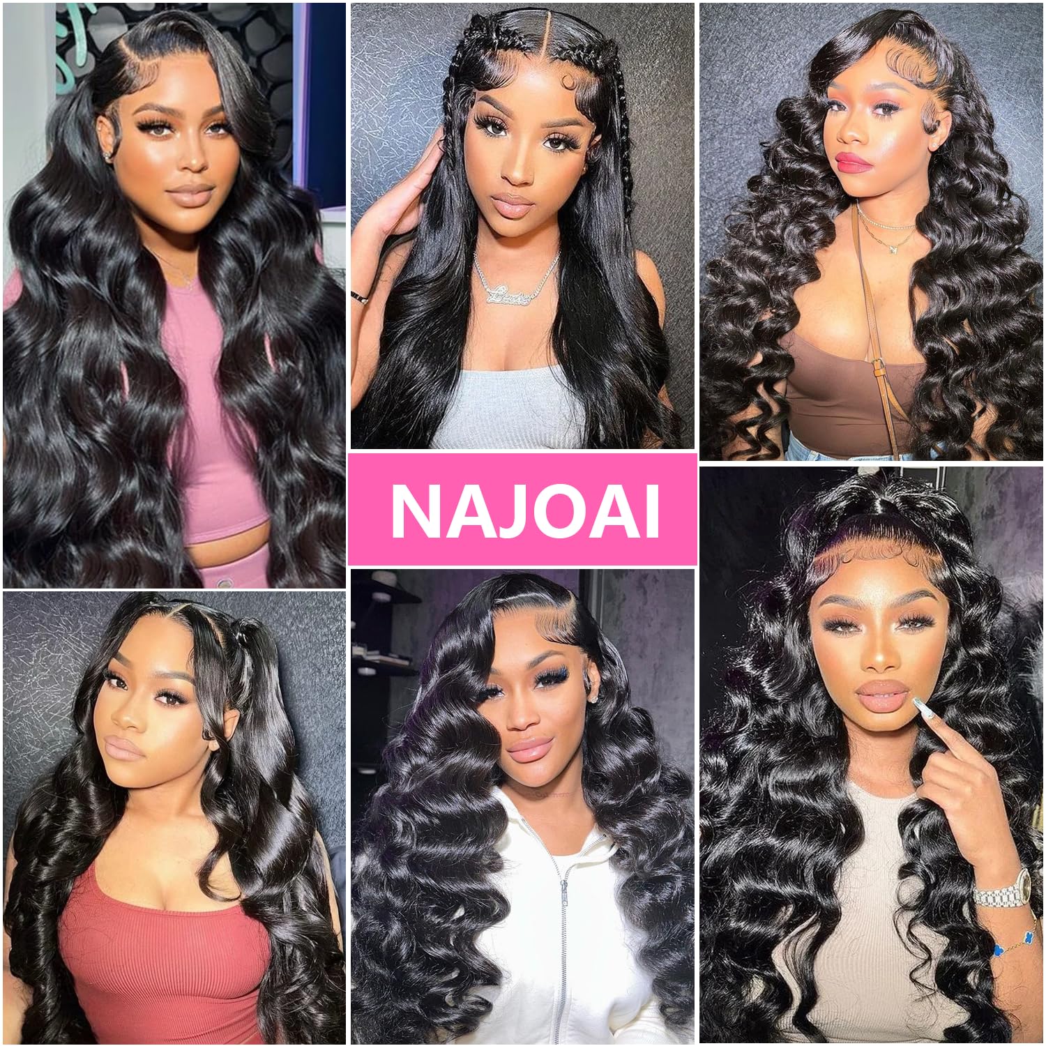 NAJOAI Body Wave Lace Front Wigs Human Hair Pre Plucked 180 Density 26 Inch 13x4 HD Transparent Frontal Wigs Glueless Wigs Human Hair Lace Front Wig for Black Women with Baby Hair Natural Black - Image 6