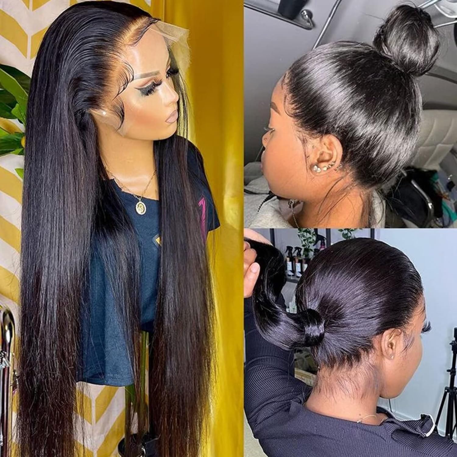 Lemoda 30Inch 13x6 SKINLIKE Real HD Lace Wigs 180% Density 12A Brazilian Straight Virgin Human Hair Lace Frontal Wigs Invisible 0.1mm Ultra-thin Frayed Ends Lace Front Wig Pre Plucked Tiny Knots - Image 6