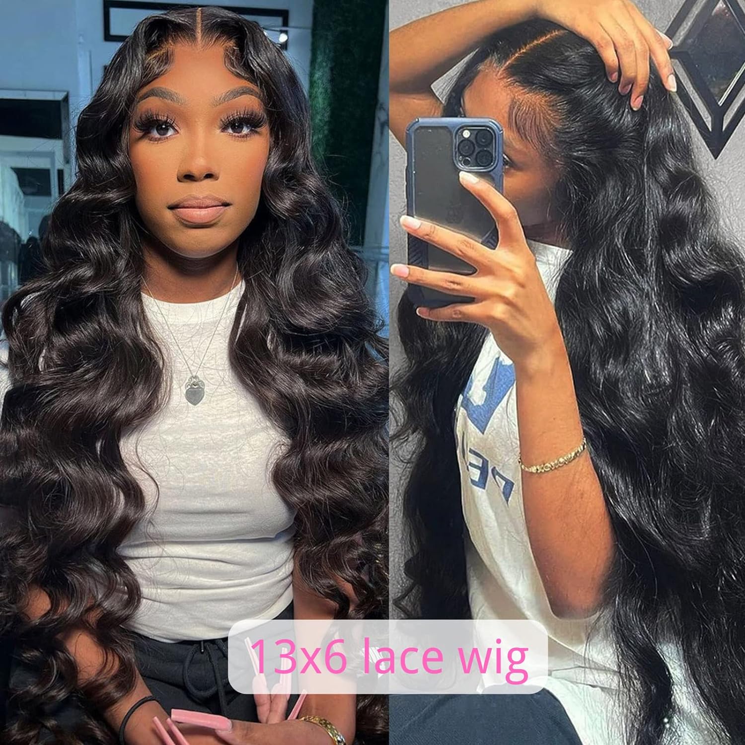 30 inch Lace Front Wig Human Hair Body Wave 13x6 Lace Frontal Human Hair Wigs for Women 180 Density HD Lace Glueless Wigs Pre Plucked with Baby Hair (30 Inch, 13x6 lace front wig) - Image 2