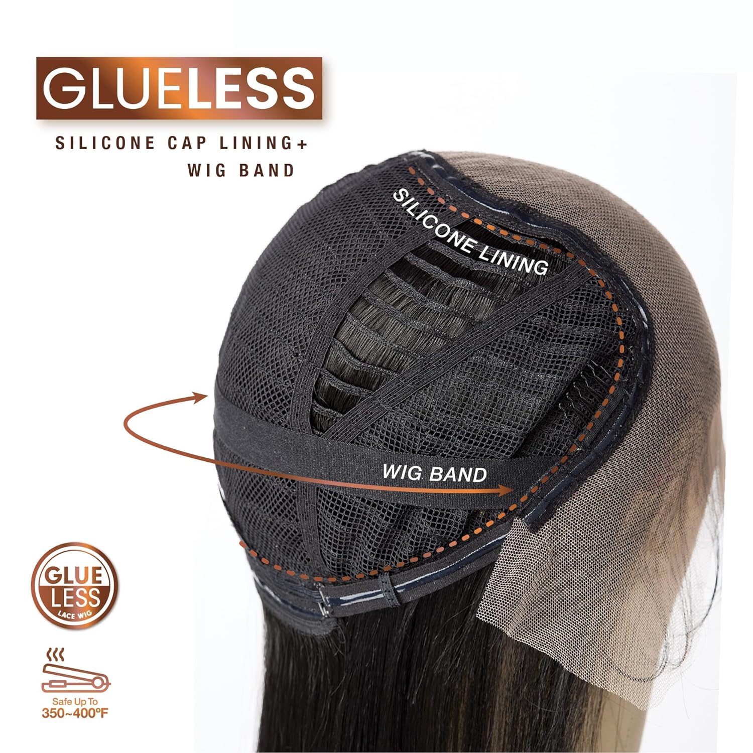 Sensationnel Bare Lace 13x6 wigs - Unit 3 Glueless synthetic with 180 degree preplucked hairline Non lifting 2040 larger grid thinner lace - BareLace unit 3 (1B OFFBLACK) - Image 6